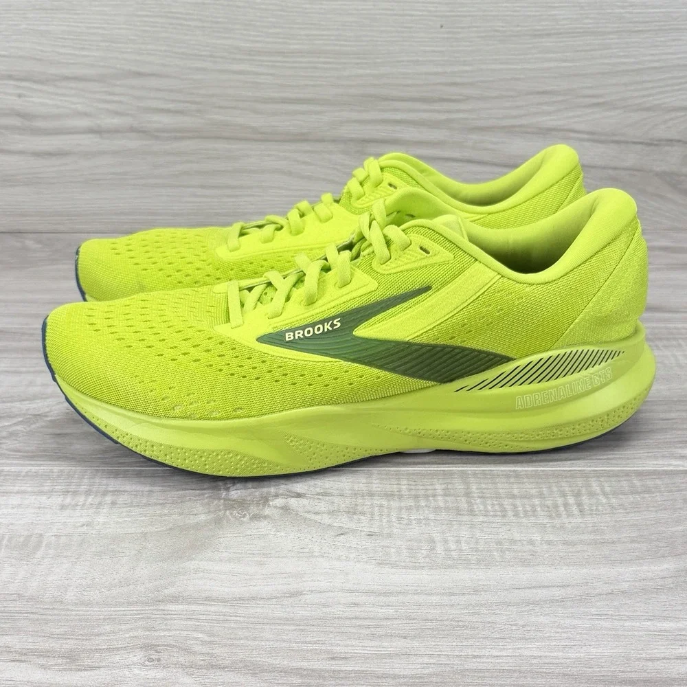 Brooks Adrenaline GTS 24 Men's Size 11 Acid Lime Sunny Lime Navy Running Shoes